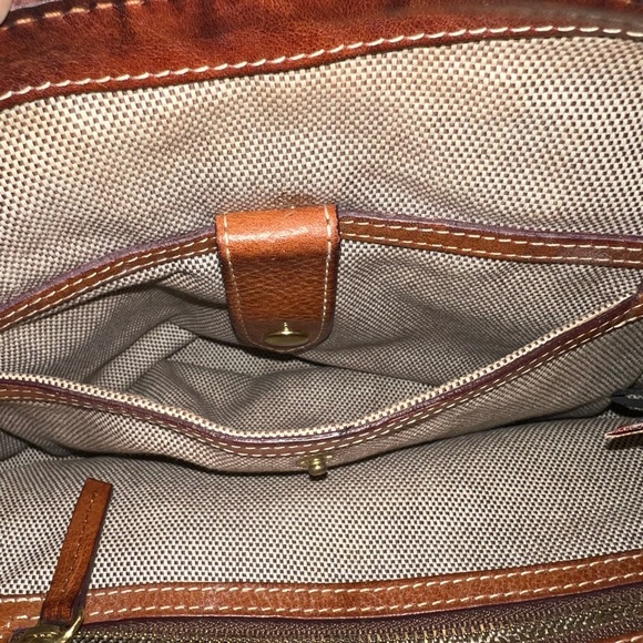 Dooney & Bourke Vintage Florentine Vacchetta Leather Shoulder Satchel Bag Brown - Picture 11 of 16